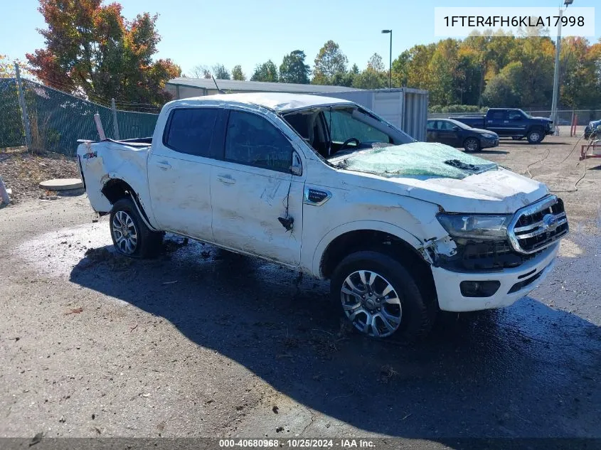 2019 Ford Ranger Lariat VIN: 1FTER4FH6KLA17998 Lot: 40680968