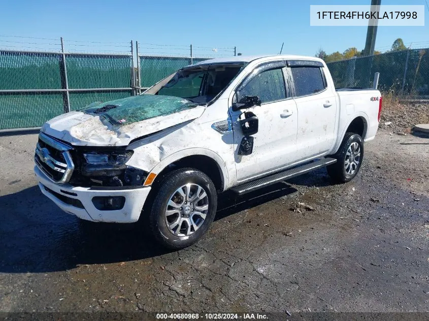 2019 Ford Ranger Lariat VIN: 1FTER4FH6KLA17998 Lot: 40680968