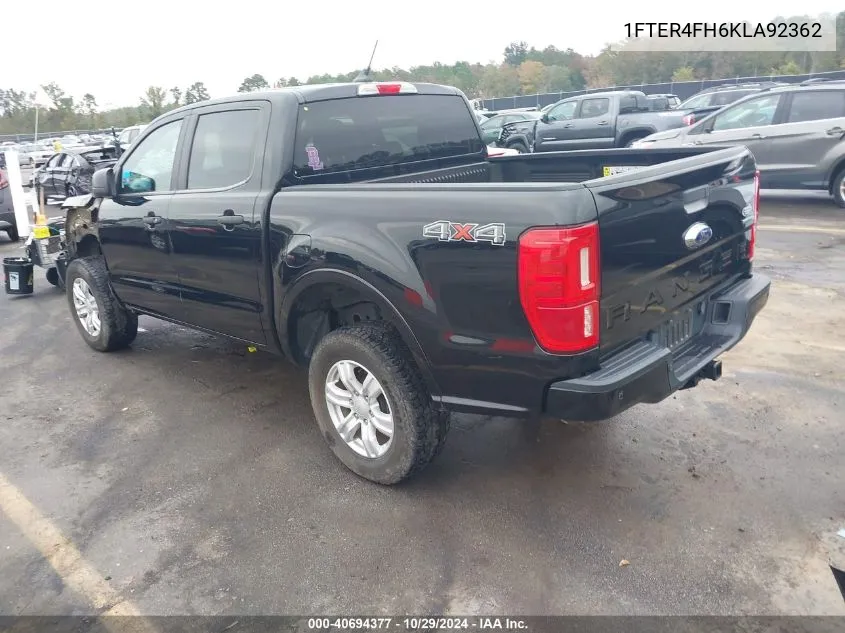 2019 Ford Ranger Xlt VIN: 1FTER4FH6KLA92362 Lot: 40694377