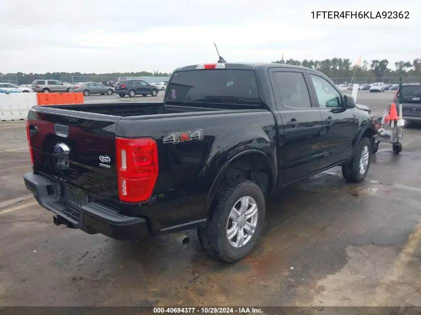 2019 Ford Ranger Xlt VIN: 1FTER4FH6KLA92362 Lot: 40694377