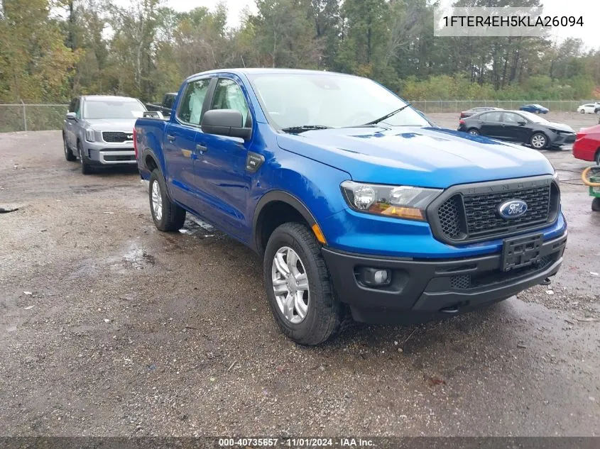 2019 Ford Ranger Xl VIN: 1FTER4EH5KLA26094 Lot: 40735657