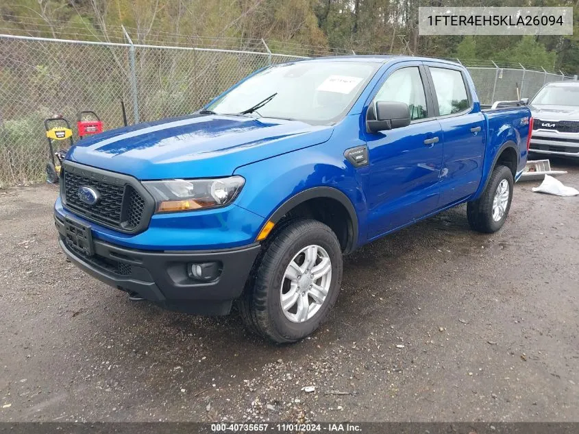 2019 Ford Ranger Xl VIN: 1FTER4EH5KLA26094 Lot: 40735657