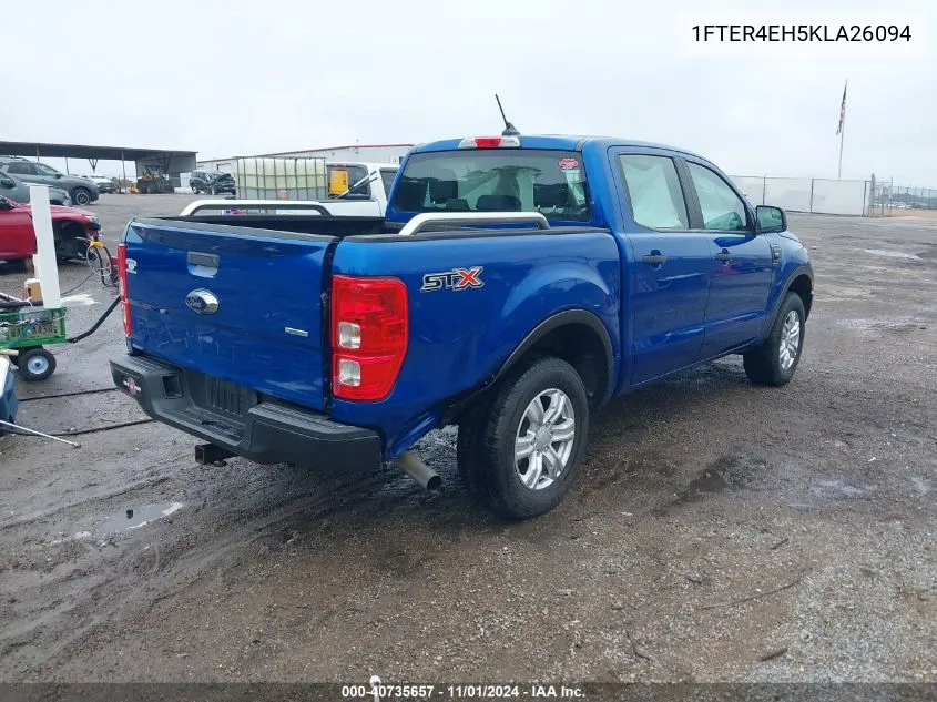 2019 Ford Ranger Xl VIN: 1FTER4EH5KLA26094 Lot: 40735657