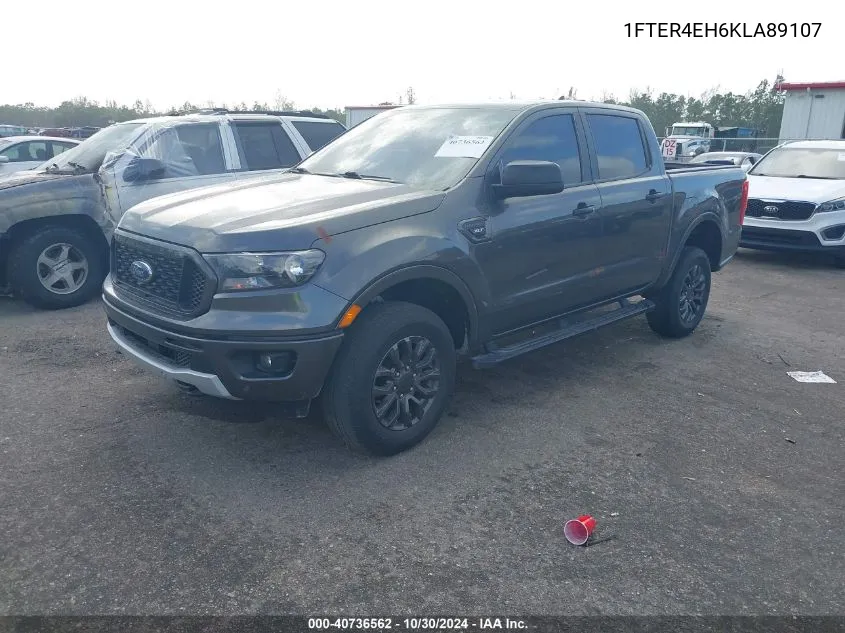 2019 Ford Ranger Xlt VIN: 1FTER4EH6KLA89107 Lot: 40736562