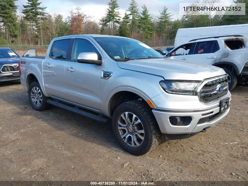 2019 Ford Ranger Lariat VIN: 1FTER4FH6KLA72452 Lot: 40738250