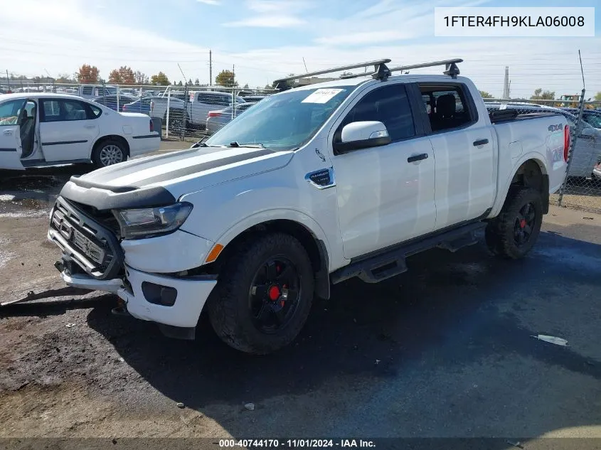 2019 Ford Ranger Lariat VIN: 1FTER4FH9KLA06008 Lot: 40744170