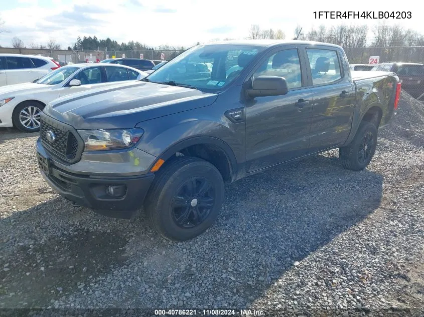 2019 Ford Ranger Xl VIN: 1FTER4FH4KLB04203 Lot: 40786221