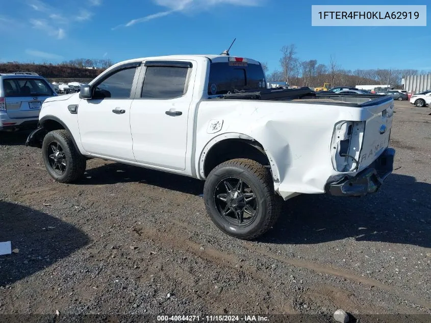 2019 Ford Ranger Xlt VIN: 1FTER4FH0KLA62919 Lot: 40844271