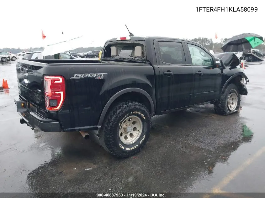 2019 Ford Ranger Lariat VIN: 1FTER4FH1KLA58099 Lot: 40887950