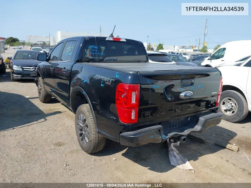 2020 Ford Ranger Xl/Xlt/Lariat VIN: 1FTER4FH2LLA34539 Lot: 12081015