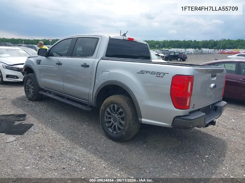 2020 Ford Ranger Xlt VIN: 1FTER4FH7LLA55709 Lot: 39634554