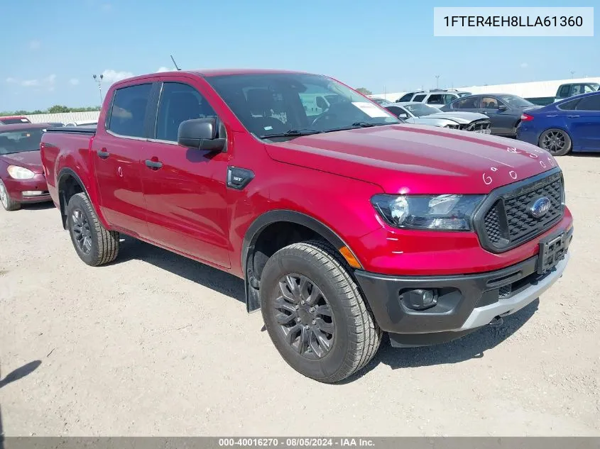 2020 Ford Ranger Xlt VIN: 1FTER4EH8LLA61360 Lot: 40016270