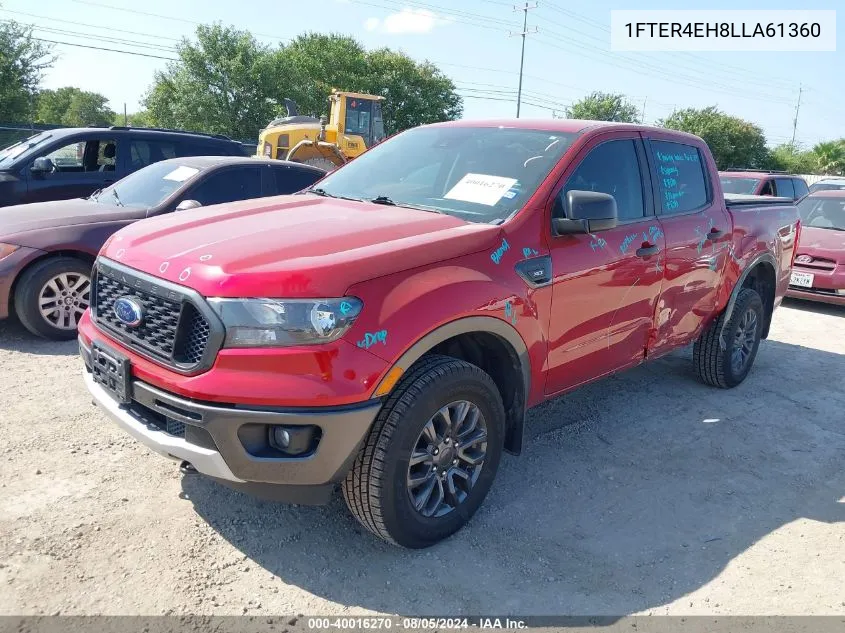 2020 Ford Ranger Xlt VIN: 1FTER4EH8LLA61360 Lot: 40016270