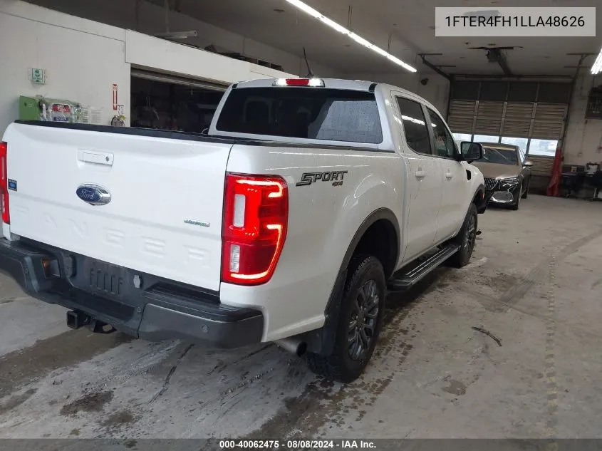 2020 Ford Ranger Lariat VIN: 1FTER4FH1LLA48626 Lot: 40062475