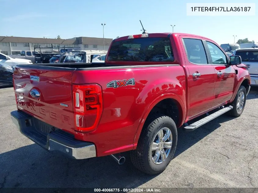 2020 Ford Ranger Xlt VIN: 1FTER4FH7LLA36187 Lot: 40066775