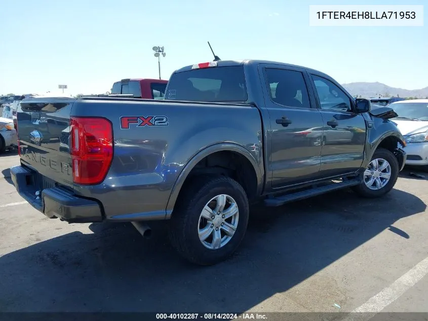 2020 Ford Ranger Xlt VIN: 1FTER4EH8LLA71953 Lot: 40102287