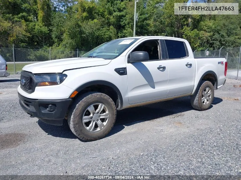 2020 Ford Ranger Xlt VIN: 1FTER4FH2LLA47663 Lot: 40267734