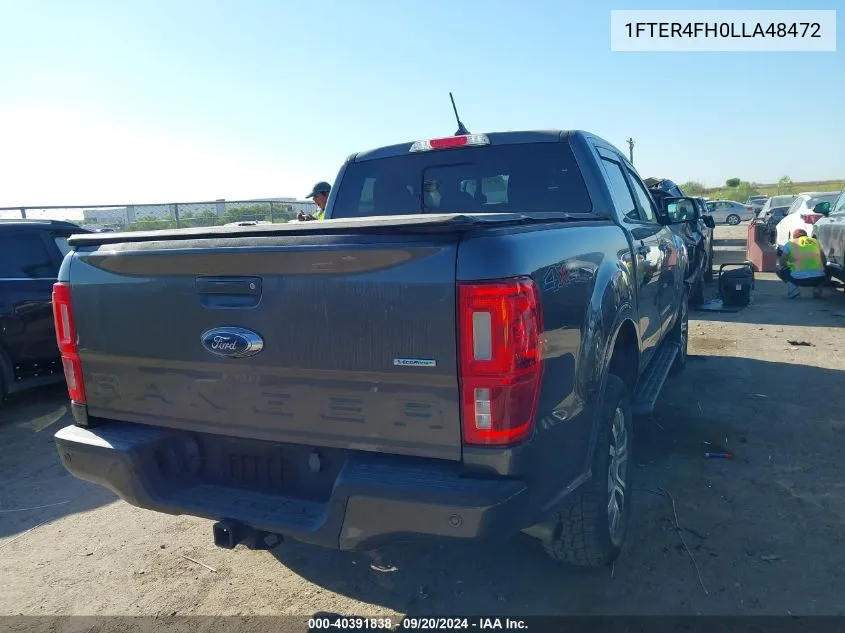 2020 Ford Ranger Lariat VIN: 1FTER4FH0LLA48472 Lot: 40391838