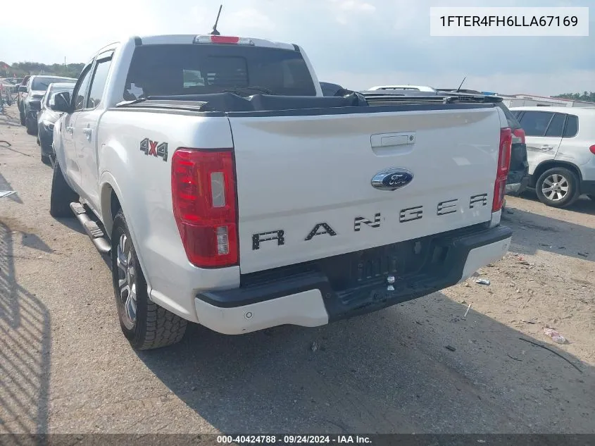 2020 Ford Ranger Lariat VIN: 1FTER4FH6LLA67169 Lot: 40424788