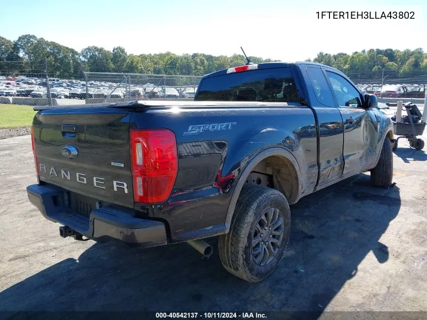 2020 Ford Ranger Xlt VIN: 1FTER1EH3LLA43802 Lot: 40542137