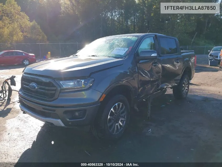 2020 Ford Ranger Lariat VIN: 1FTER4FH3LLA87850 Lot: 40563328