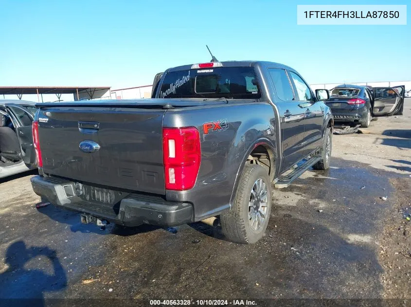 2020 Ford Ranger Lariat VIN: 1FTER4FH3LLA87850 Lot: 40563328