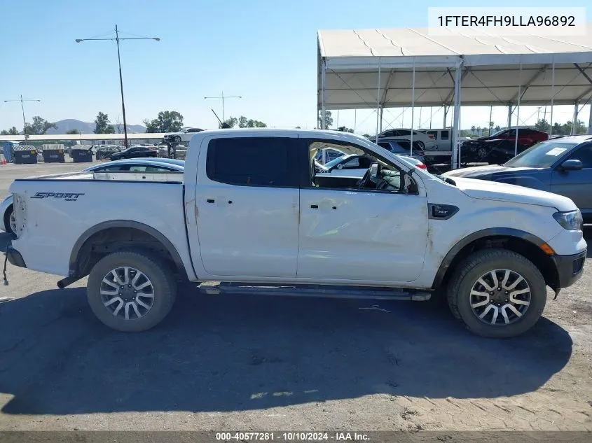 2020 Ford Ranger Xlt VIN: 1FTER4FH9LLA96892 Lot: 40577281