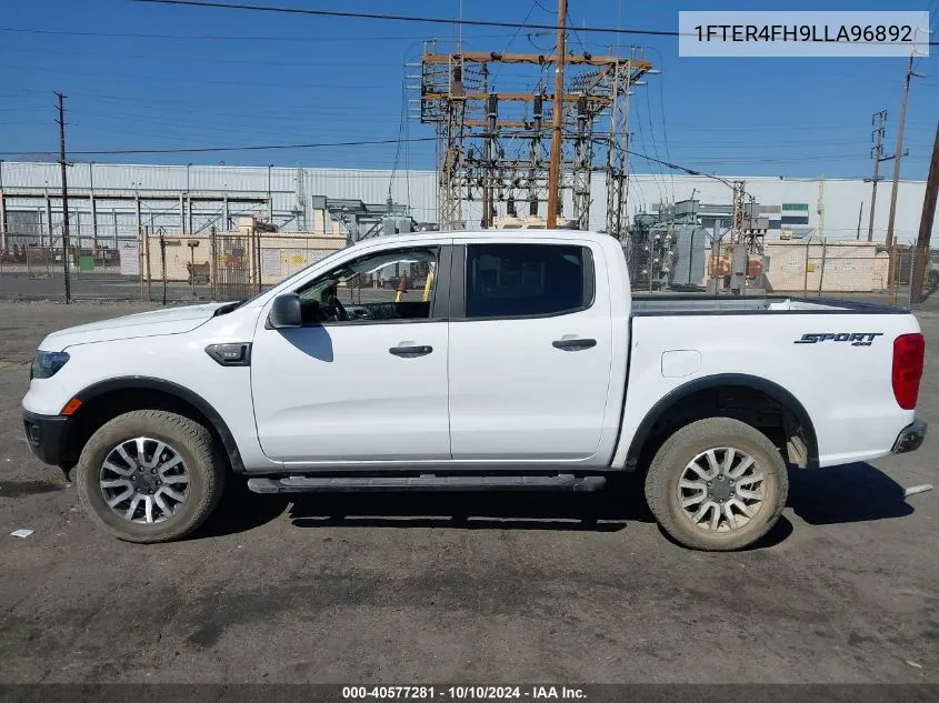 2020 Ford Ranger Xlt VIN: 1FTER4FH9LLA96892 Lot: 40577281