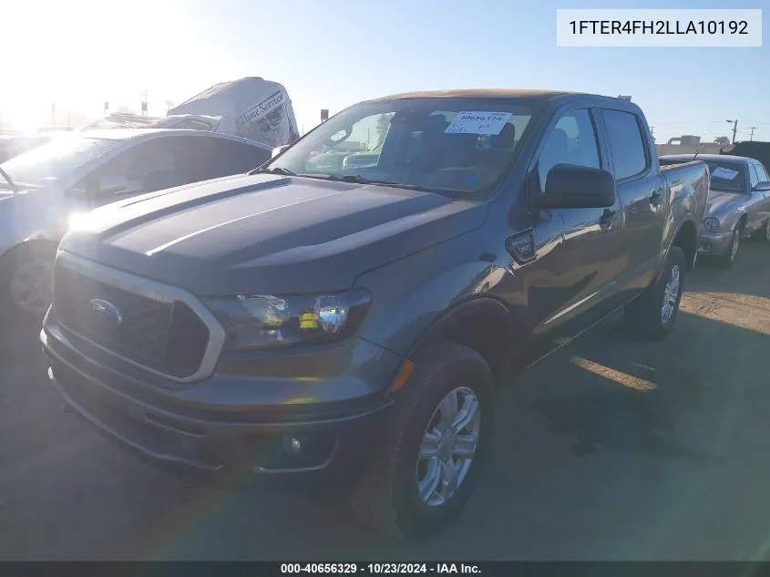 2020 Ford Ranger Xlt VIN: 1FTER4FH2LLA10192 Lot: 40656329