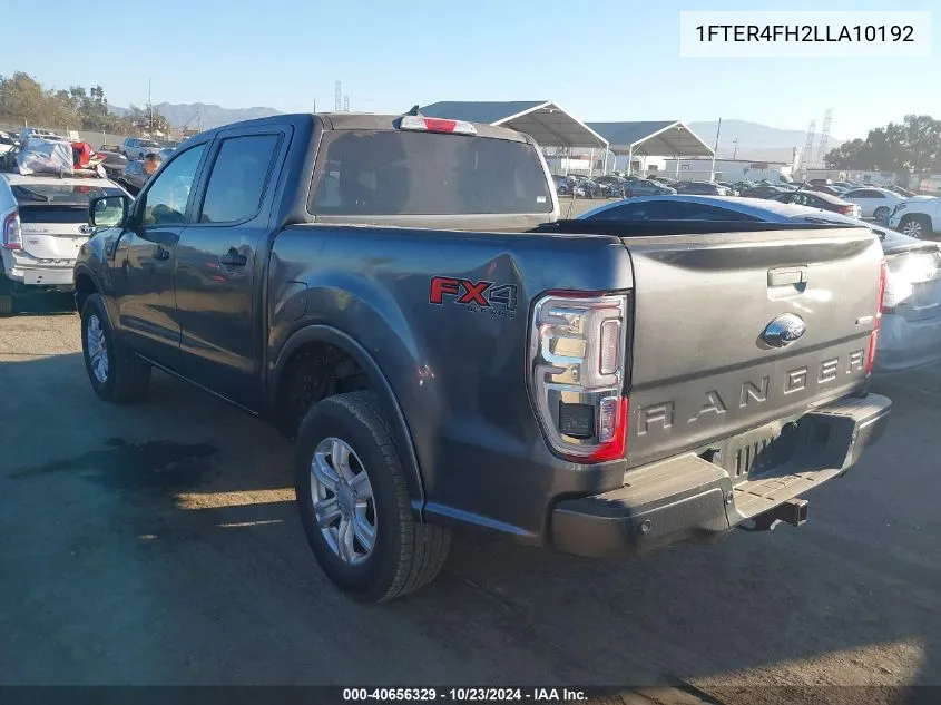 2020 Ford Ranger Xlt VIN: 1FTER4FH2LLA10192 Lot: 40656329