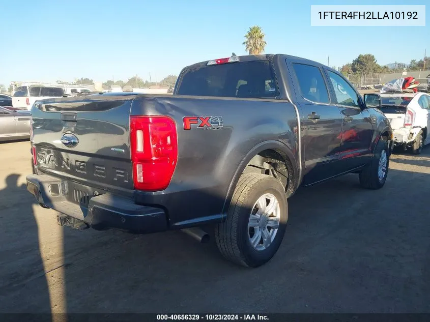 2020 Ford Ranger Xlt VIN: 1FTER4FH2LLA10192 Lot: 40656329