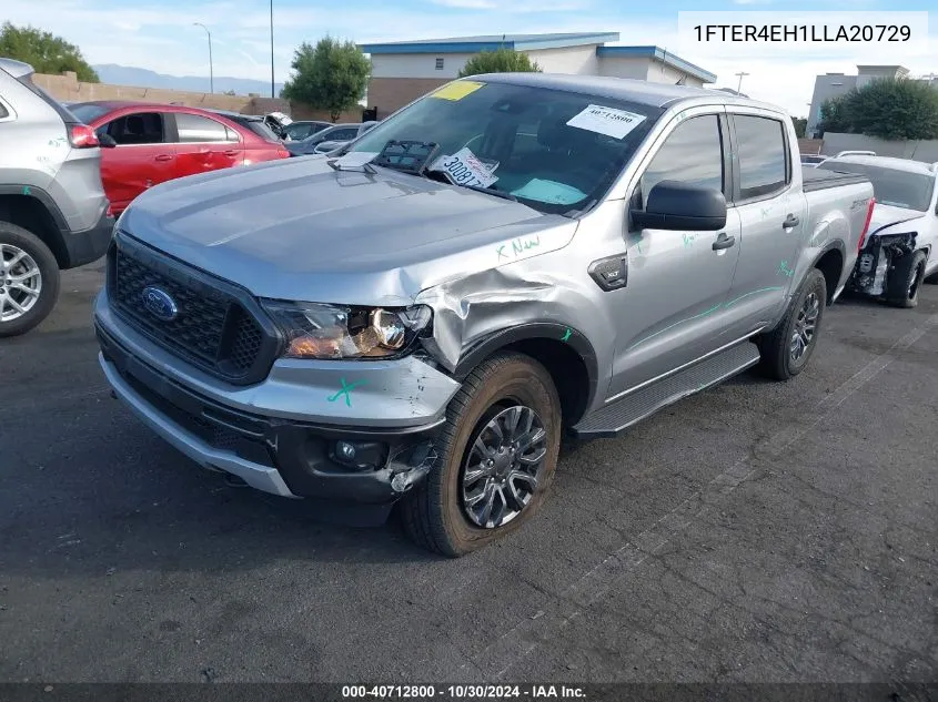 2020 Ford Ranger Xlt VIN: 1FTER4EH1LLA20729 Lot: 40712800