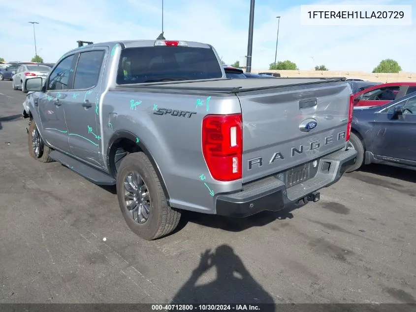 2020 Ford Ranger Xlt VIN: 1FTER4EH1LLA20729 Lot: 40712800