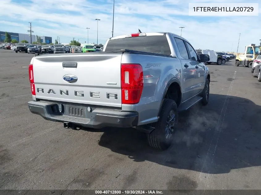 2020 Ford Ranger Xlt VIN: 1FTER4EH1LLA20729 Lot: 40712800