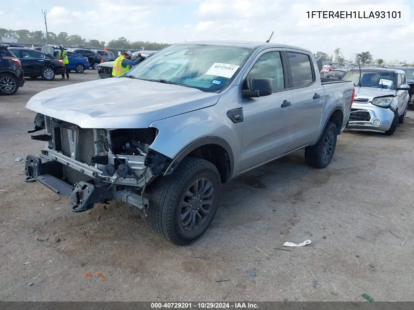 2020 Ford Ranger Xlt VIN: 1FTER4EH1LLA93101 Lot: 40729201