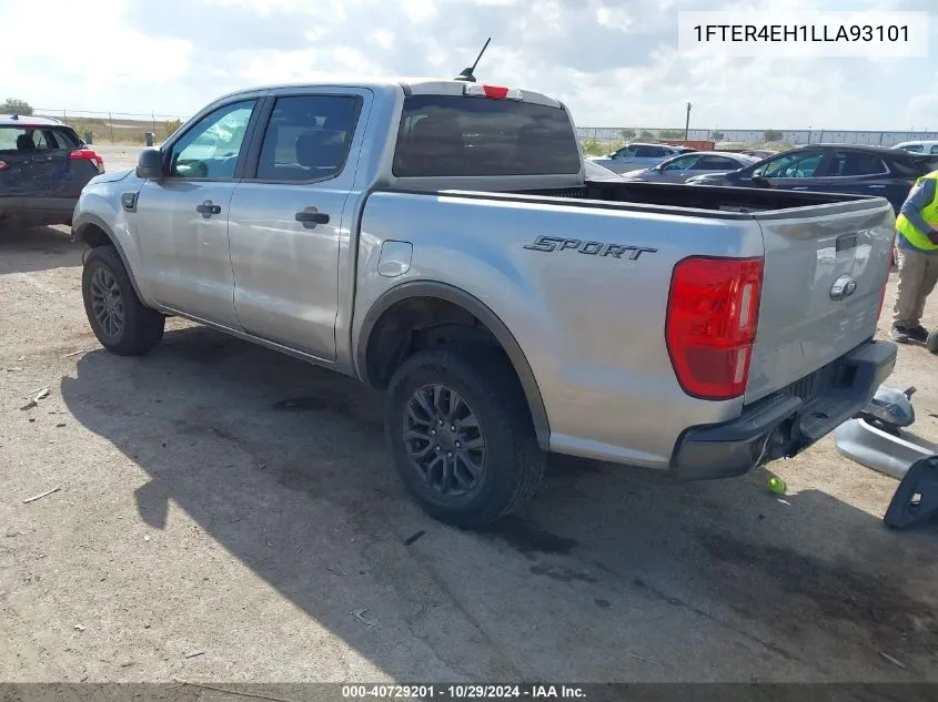 2020 Ford Ranger Xlt VIN: 1FTER4EH1LLA93101 Lot: 40729201