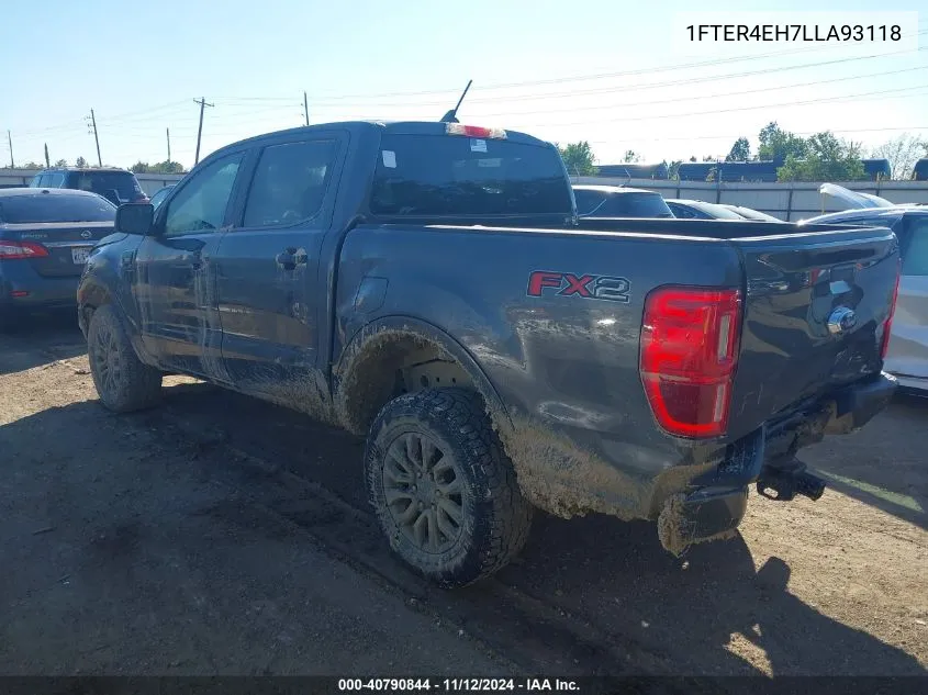 2020 Ford Ranger Xlt VIN: 1FTER4EH7LLA93118 Lot: 40790844