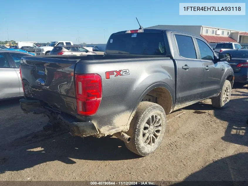 2020 Ford Ranger Xlt VIN: 1FTER4EH7LLA93118 Lot: 40790844