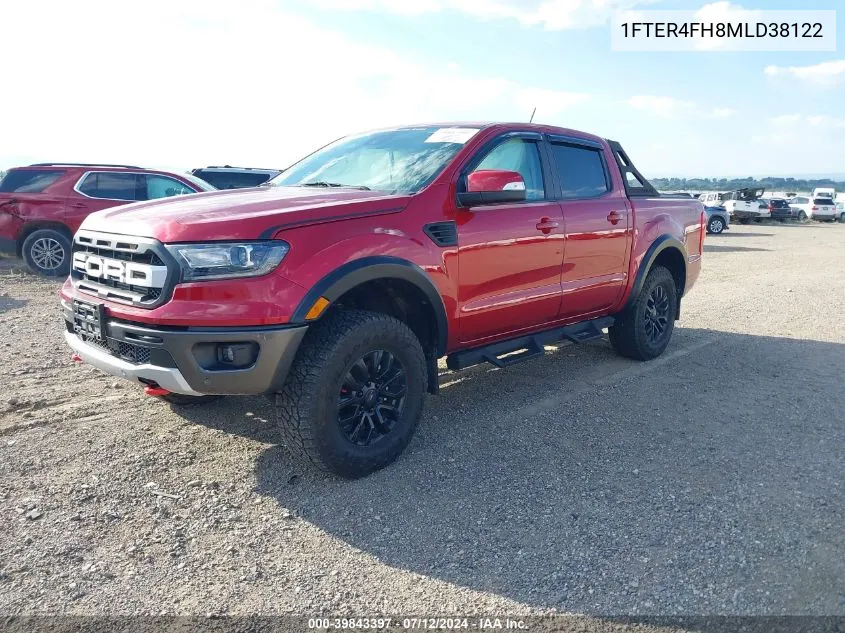 2021 Ford Ranger Lariat VIN: 1FTER4FH8MLD38122 Lot: 39843397