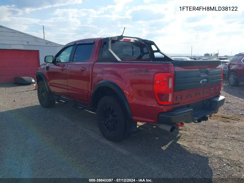 2021 Ford Ranger Lariat VIN: 1FTER4FH8MLD38122 Lot: 39843397