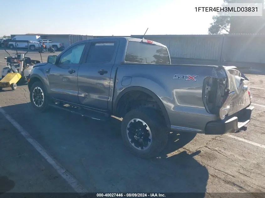 2021 Ford Ranger Xl VIN: 1FTER4EH3MLD03831 Lot: 40027446