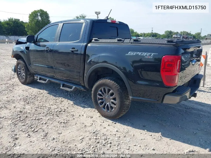 2021 Ford Ranger Xlt VIN: 1FTER4FHXMLD15750 Lot: 40063070