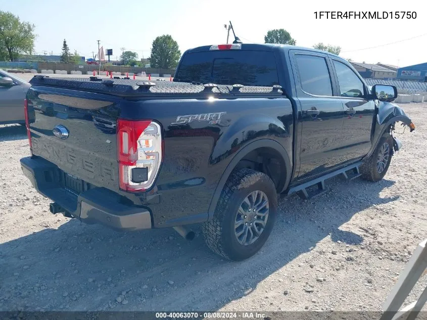 2021 Ford Ranger Xlt VIN: 1FTER4FHXMLD15750 Lot: 40063070