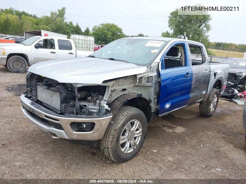 2021 Ford Ranger Xlt VIN: 1FTER4FH0MLE00211 Lot: 40070600