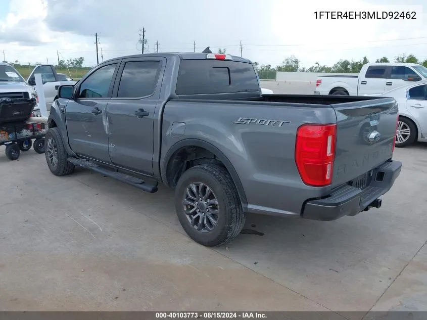 2021 Ford Ranger Xlt VIN: 1FTER4EH3MLD92462 Lot: 40103773