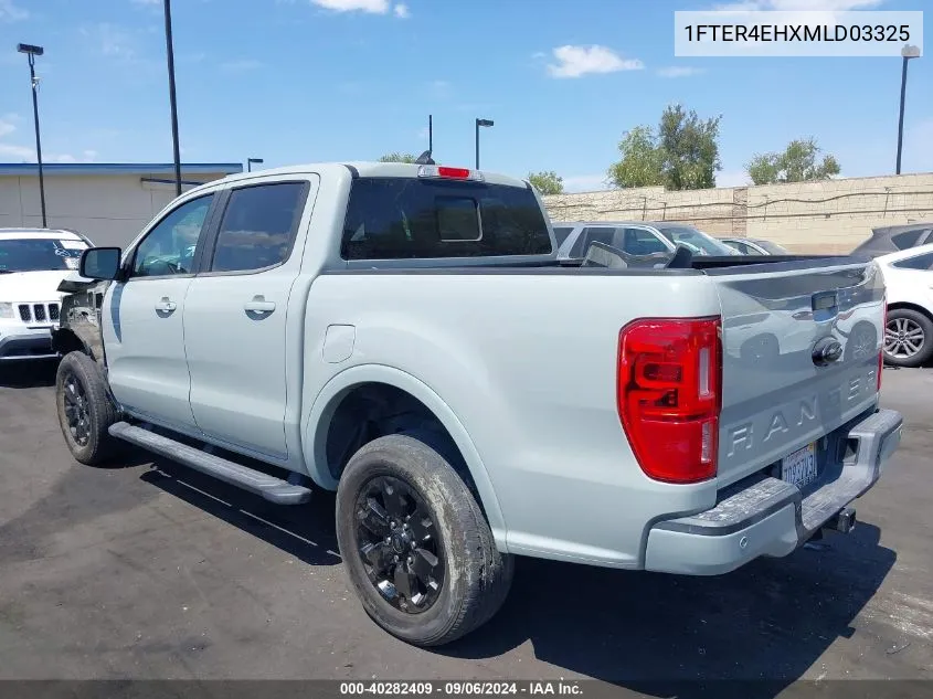 2021 Ford Ranger Lariat VIN: 1FTER4EHXMLD03325 Lot: 40282409