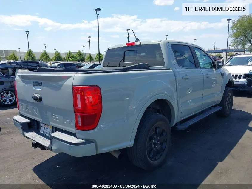 2021 Ford Ranger Lariat VIN: 1FTER4EHXMLD03325 Lot: 40282409