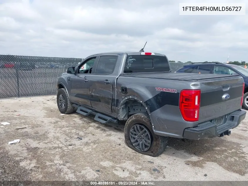 2021 Ford Ranger Lariat VIN: 1FTER4FH0MLD56727 Lot: 40395181