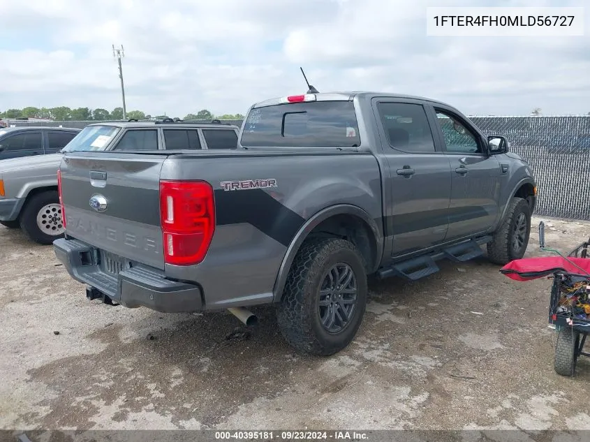 2021 Ford Ranger Lariat VIN: 1FTER4FH0MLD56727 Lot: 40395181