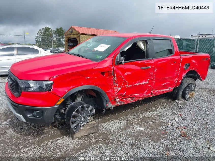 2021 Ford Ranger Xlt VIN: 1FTER4FH6MLD40449 Lot: 40436143